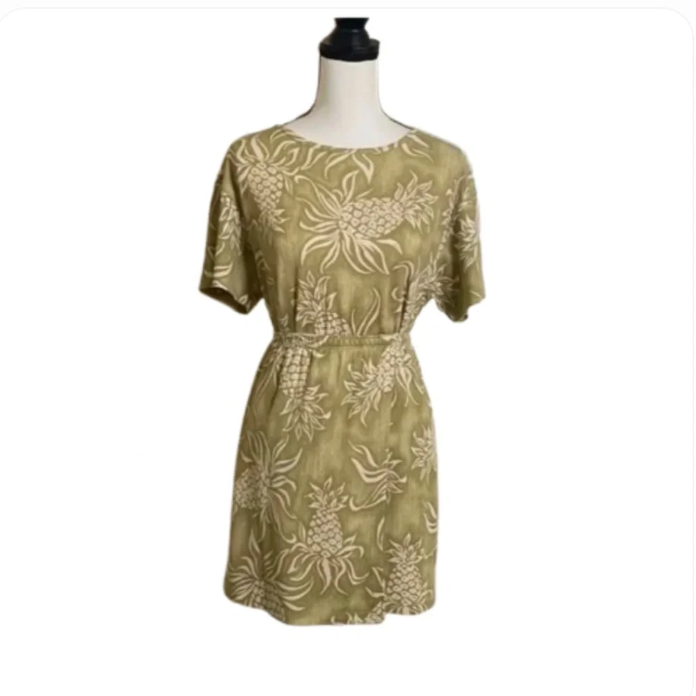 Tommy Bahama silk Olive Green Floral Top and Skirt Set